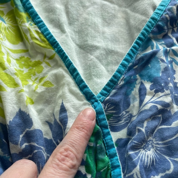 Y2K Smocked Blue Floral Tiered Babydoll Cotton Maxi Dress Medium Cottagecore Fae - Picture 9 of 12